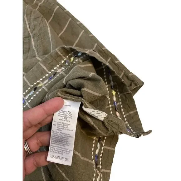 Madewell Linen Cotton Embroidered Top and Huston Cropped Pants Set size M - Picture 8 of 16